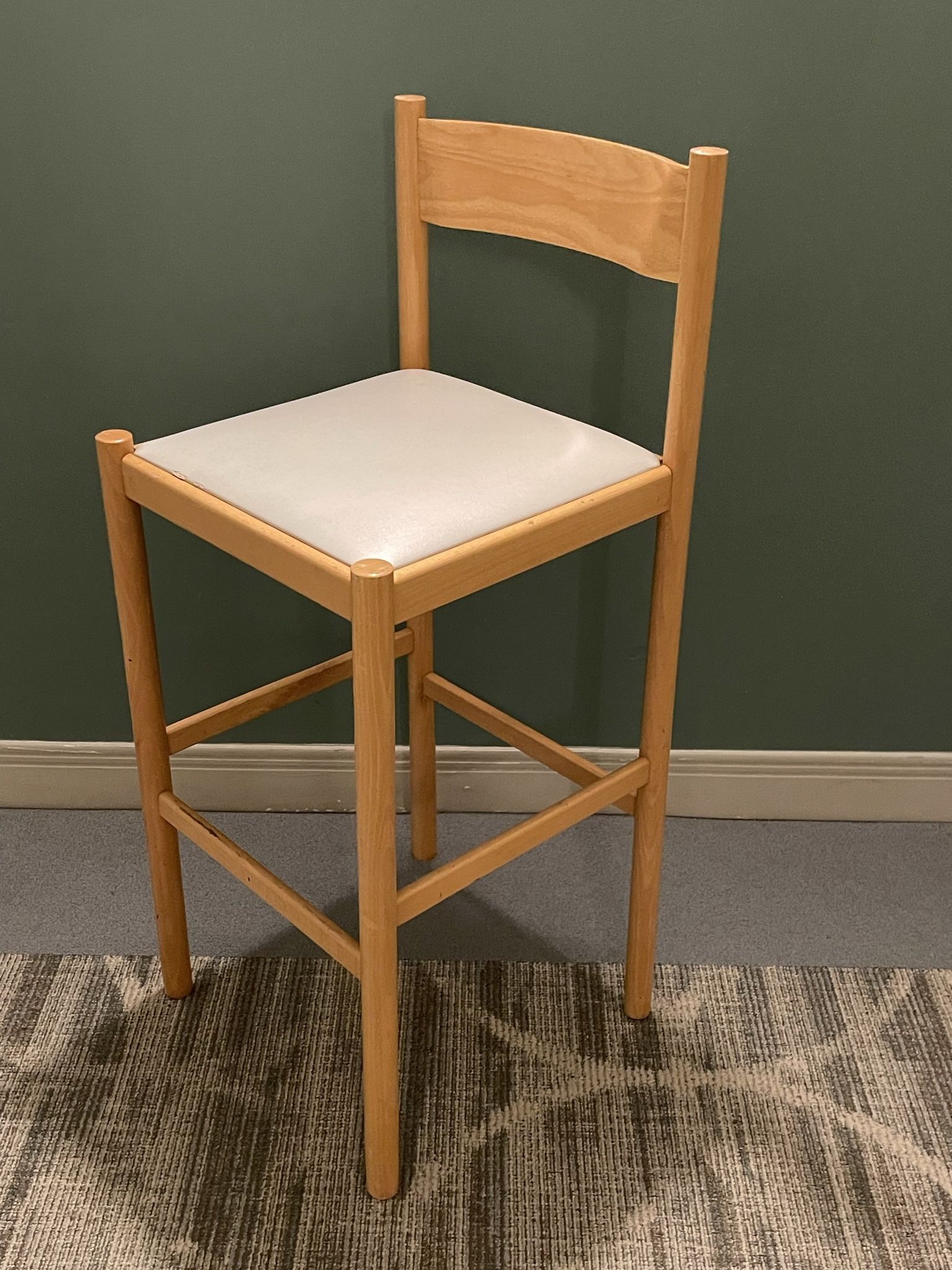 Strong, High STOOL  (39"H floor to top of seat back) - Beautiful Polished BLONDE WOOD - posted price is firm.