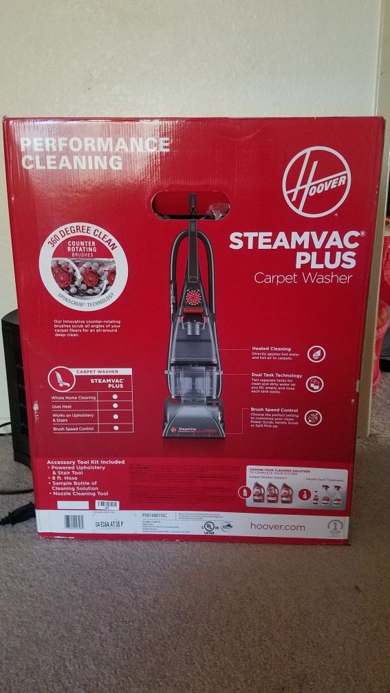 Carpet steam cleaner.Hoover Steamvac plus carpet cleaner (brand new