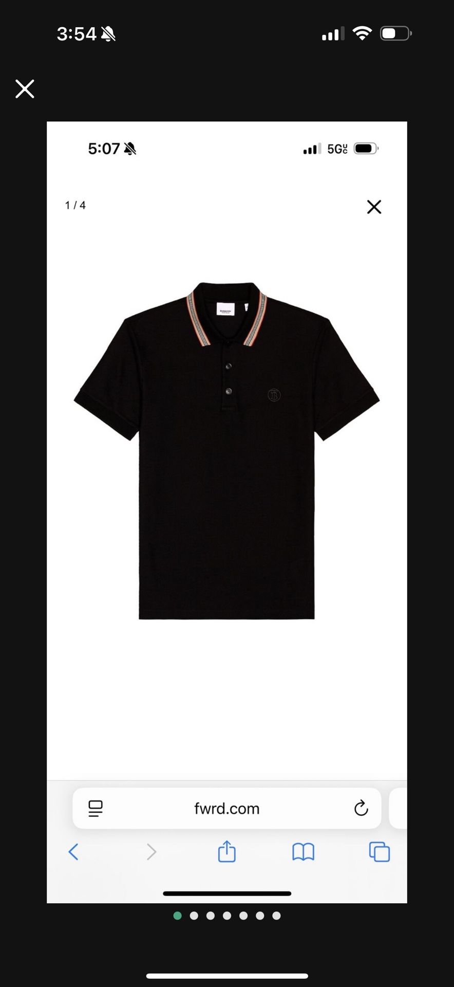 Burberry T Shirt Polo Black