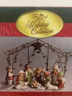 Christmas Decor-11 Piece Ceramic Nativity Set