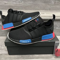 Adidas Nmd R1 Black Red Blue Mens Size 10 Running Shoe
