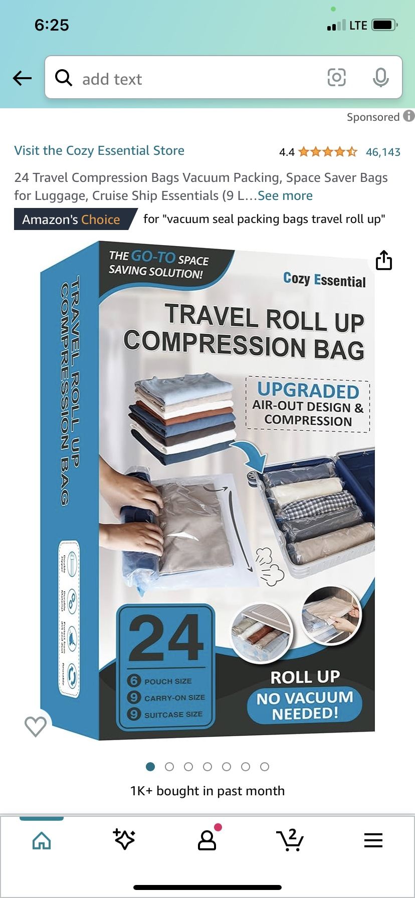 Travel Roll Up Compression Bags