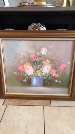 vintage mid-century style still life oil painting