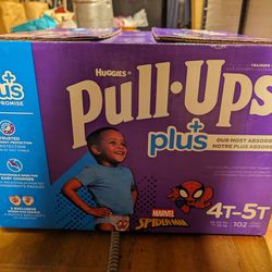 Sealed Brand New Box Of Pull Ups Plus 4T-5T, 102 Count for Sale