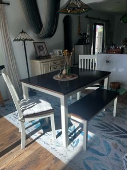 Wood dining table