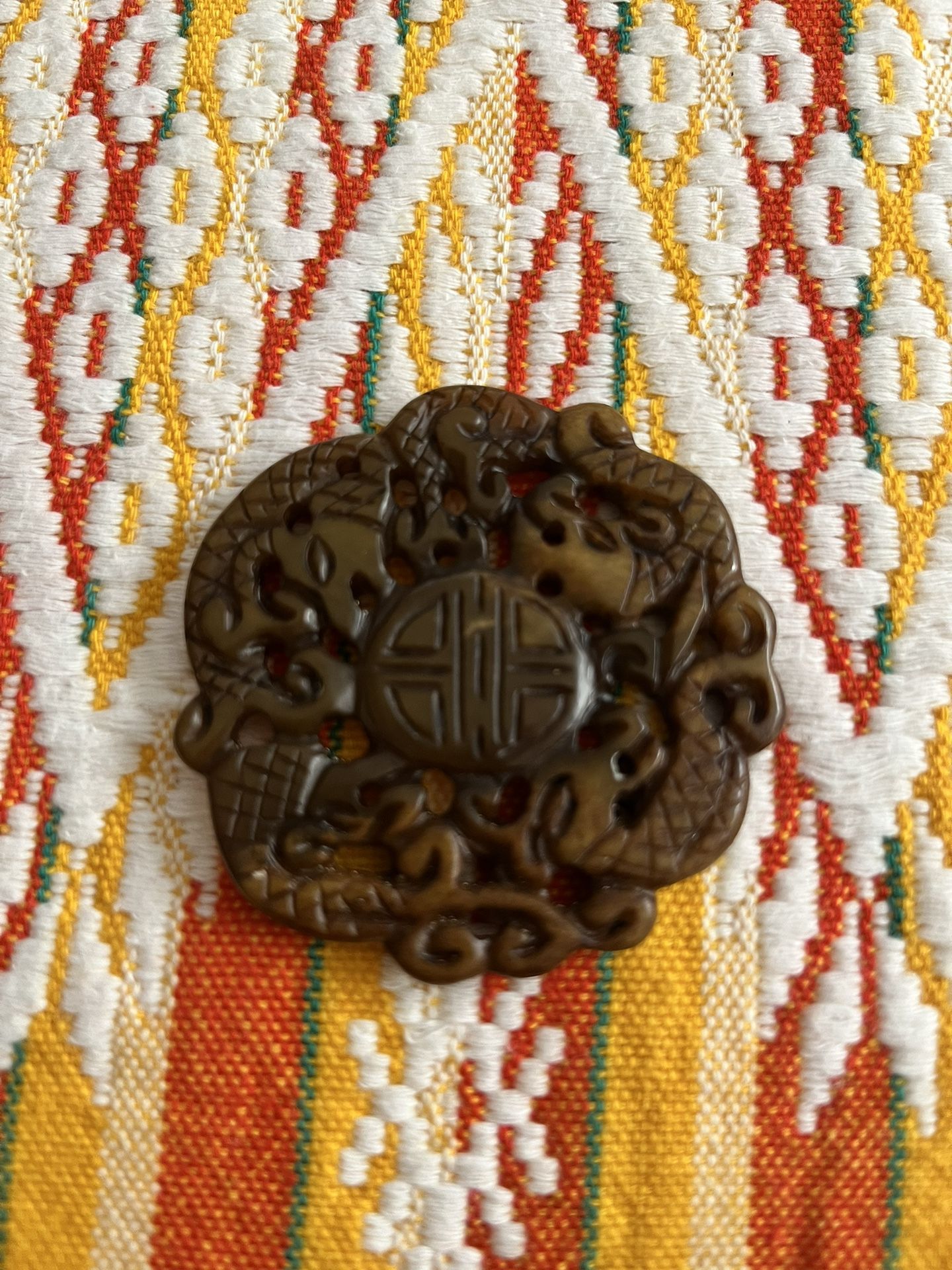 Exquisite Vintage Brown Jade Pendant (2 1/4”)