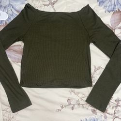 Olive Off Shoulder Top