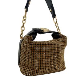 Gold Rhinestone Mini Handbag