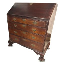 Chippendale Slant Front Desk with Inlaid Mariner Star ~ Antique