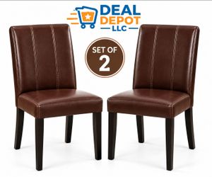 Dining Chairs Set of 2 – Brown Upholstered Dining Room Chairs – New
