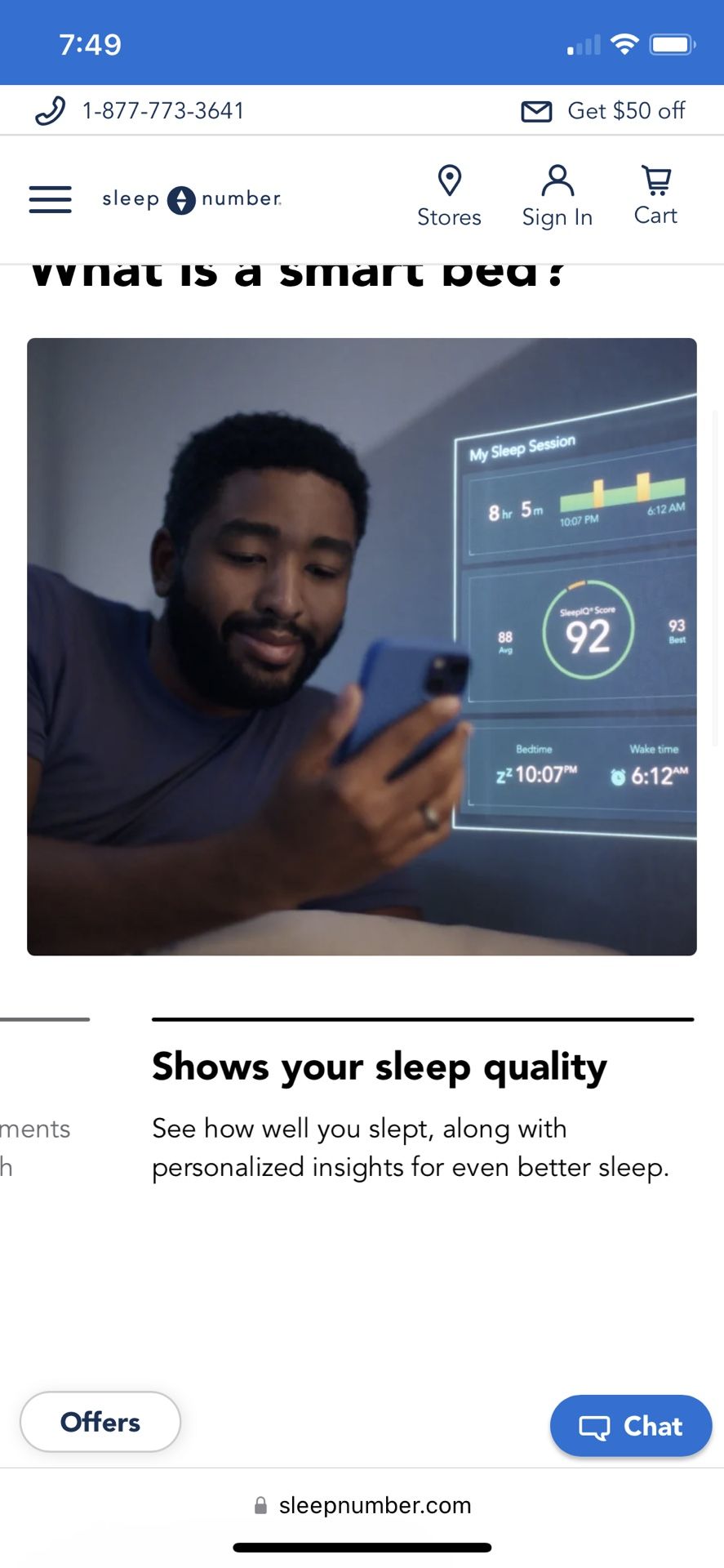 Cal King Sleep Number Bed Mattress Smart i10 With Remotes, Moving Head