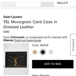 YSL Card Case. Make Me An Offer 