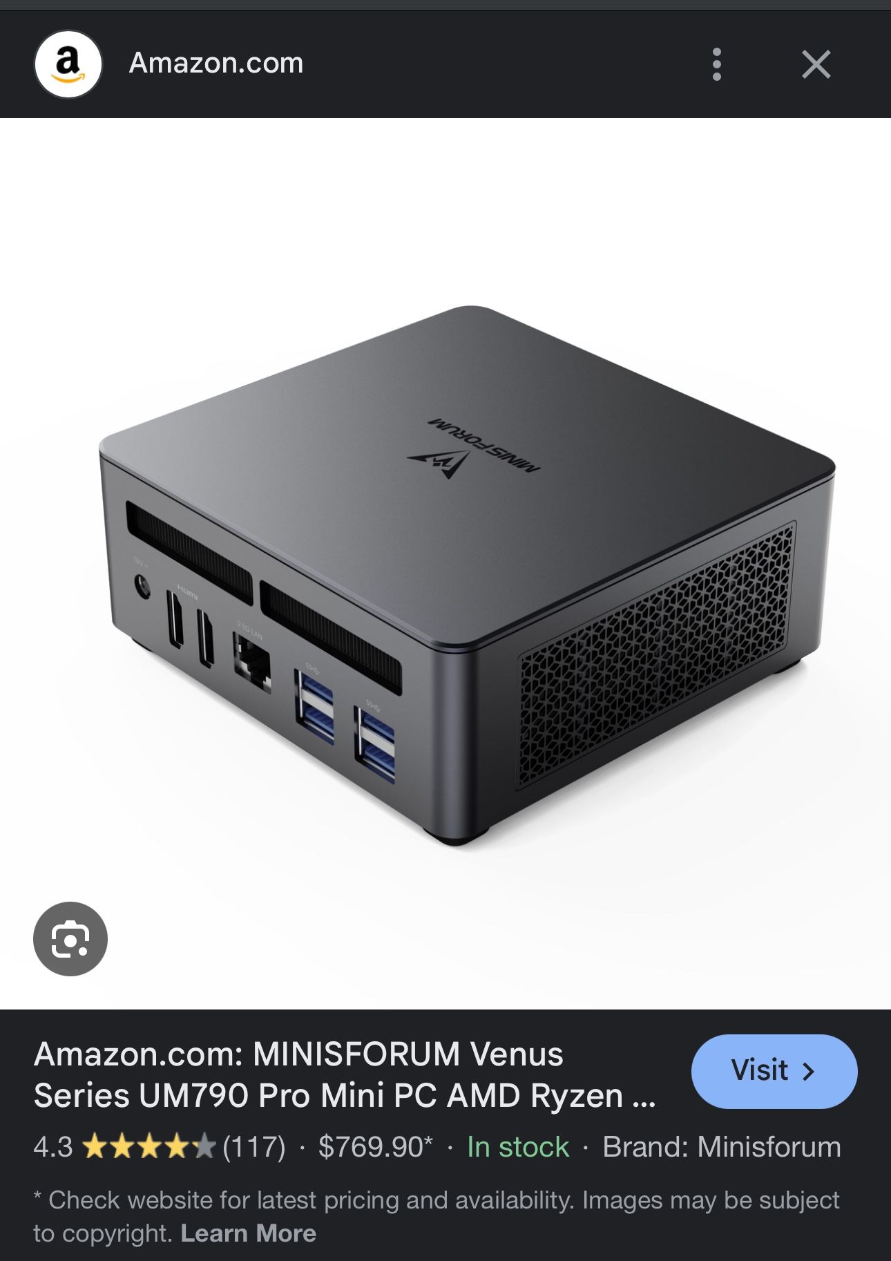 MinisForum Venus UM 790 Pro 64GB 1TB
