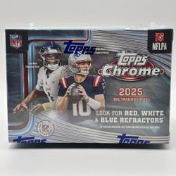 Topps Chrome 2025 NFL Trading Cards Sealed Box