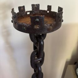 Unique Candle Holder Heavy Iron 