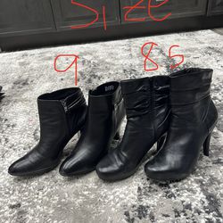 Leather upper woman boots size 9 & 8.5