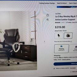 Sam's Club Lazy Boy Wesley Big And Tall Executive Office Chair With Active Lumbar Support.
