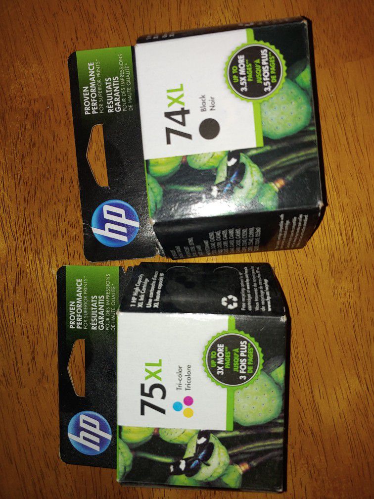 HP Ink Cartridges - 74XL And 75XL - NIB