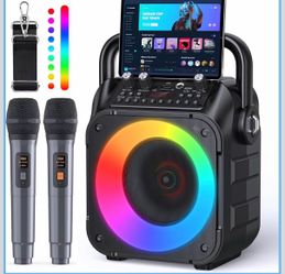 Karaoke Machine System With 2 Wireless Mics