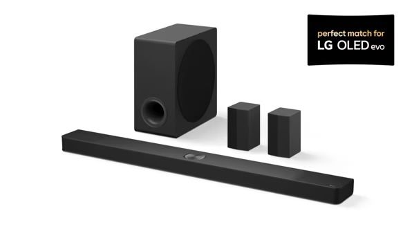 LG S90T HOME THEATER SOUND SYSTEM (Soundbar, Subwoofer, 2 Bookshelf Speakers)