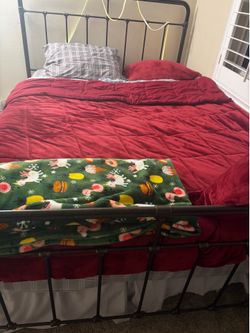 Queen bed and metal frame