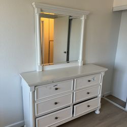 Bed Frame And Mirror And Drawer