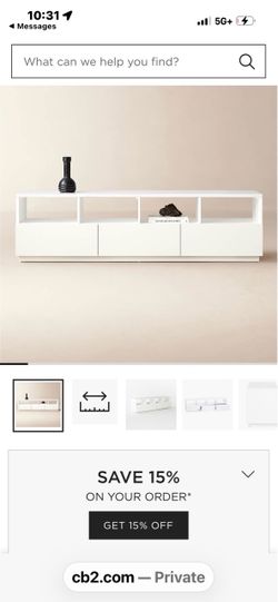 White Gloss Low TV Stand Media Console