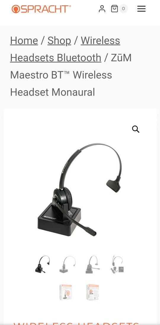 Spracht wireless Bluetooth headset