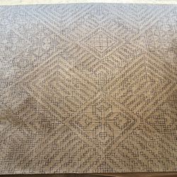 West Elm “Stone Tile” rug, 9x12, 100% wool (ivory/cream with charcoal pattern)