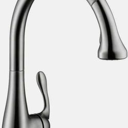  Allegro E Gourmet Single-Handle Pull-Down Sprayer Kitchen Faucet in Steel Optik 