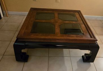 Wood and Glass Coffee Table