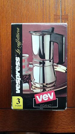 NEW. VESPRESSO s/s 3 cup Italian coffee pot