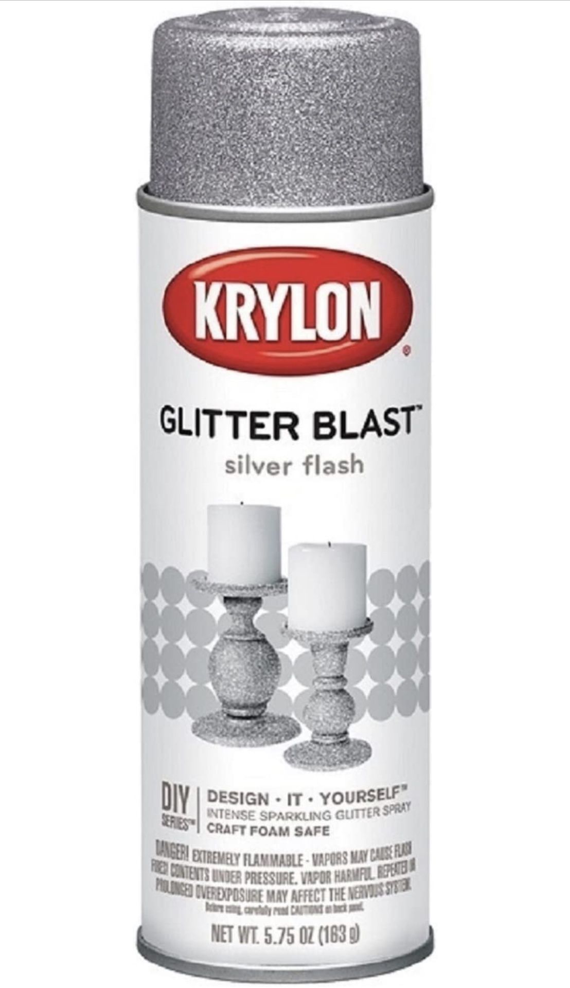 Glitter Blast Glitter Spray Paint for Craft Projects, Silver Flash, 5.75 oz