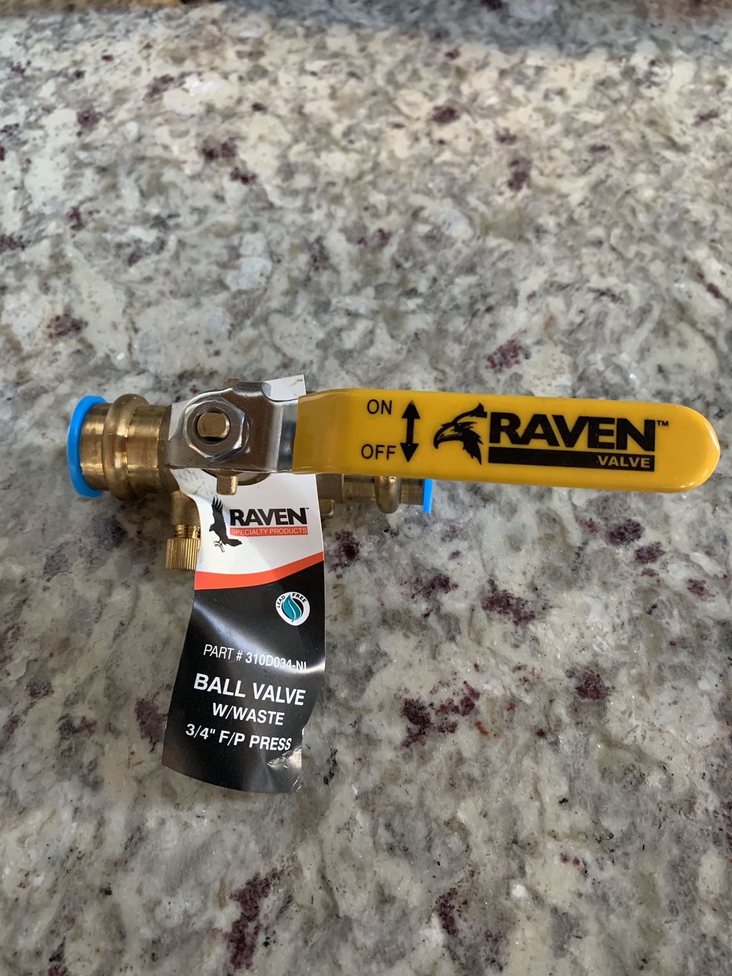 Raven 3/4 Press Valve W/waste