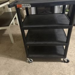 Heavy Duty 4 Shelf Plastic Rolling Cart