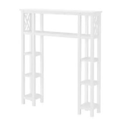 Coventry 39 in. W x 48 in. H Bathroom Over Toilet Space Saver with Left and Right Side Shelves in White