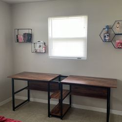 King Size Bed And Side By Side Double Desk