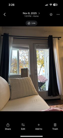 Black out curtains(grey), sheet curtains and double rod