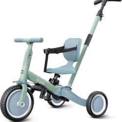 Toddler Tricycle with Push Handle for 1-3 Year Old, W(49)