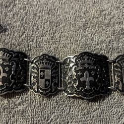  VTG Aluminum Panel Link Bracelet Made In Germany