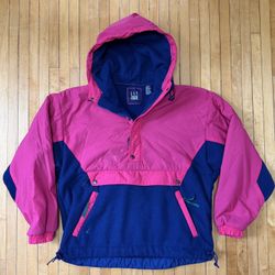 Vintage 90’s GAP Arctic Light Fleece Pink/Blue Jacket 1/4 Zip Unisex Sz. M