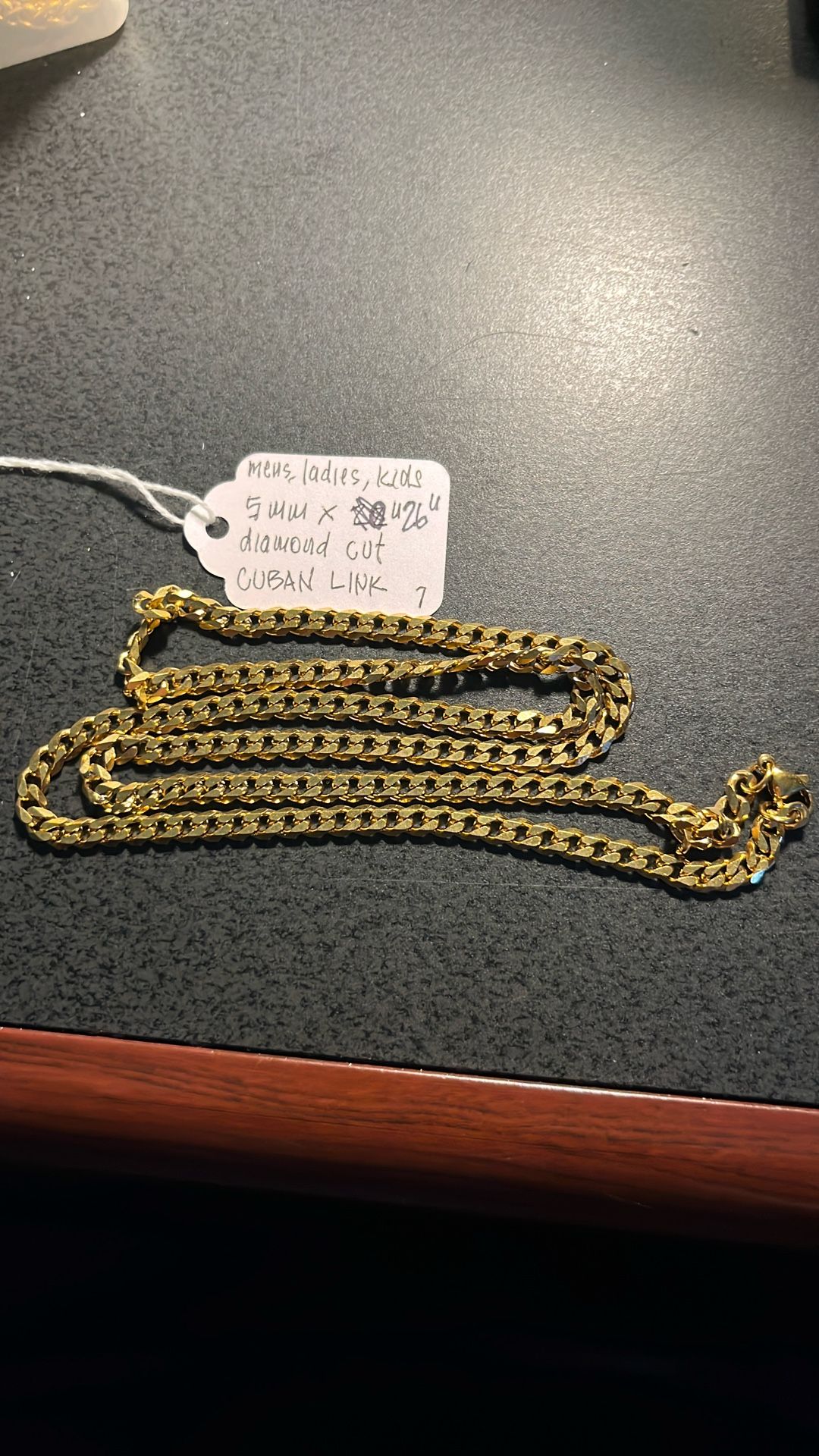 Slashed Price- 5mm x26” Cuban Link Diamond Cut Chain