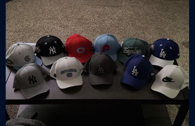 11 New Era 59 fifty 39thirty hat Lot Yankees Dodgers Eagles size 7 3/4 and L/XL