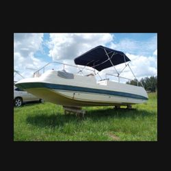 18 Deck Boat With Outboard Motor For  Sale Or Trade