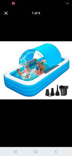 Extra- Large inflatable Family pool with canopy and electric pump
