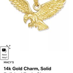 14k Gold Eagle Pendant 
