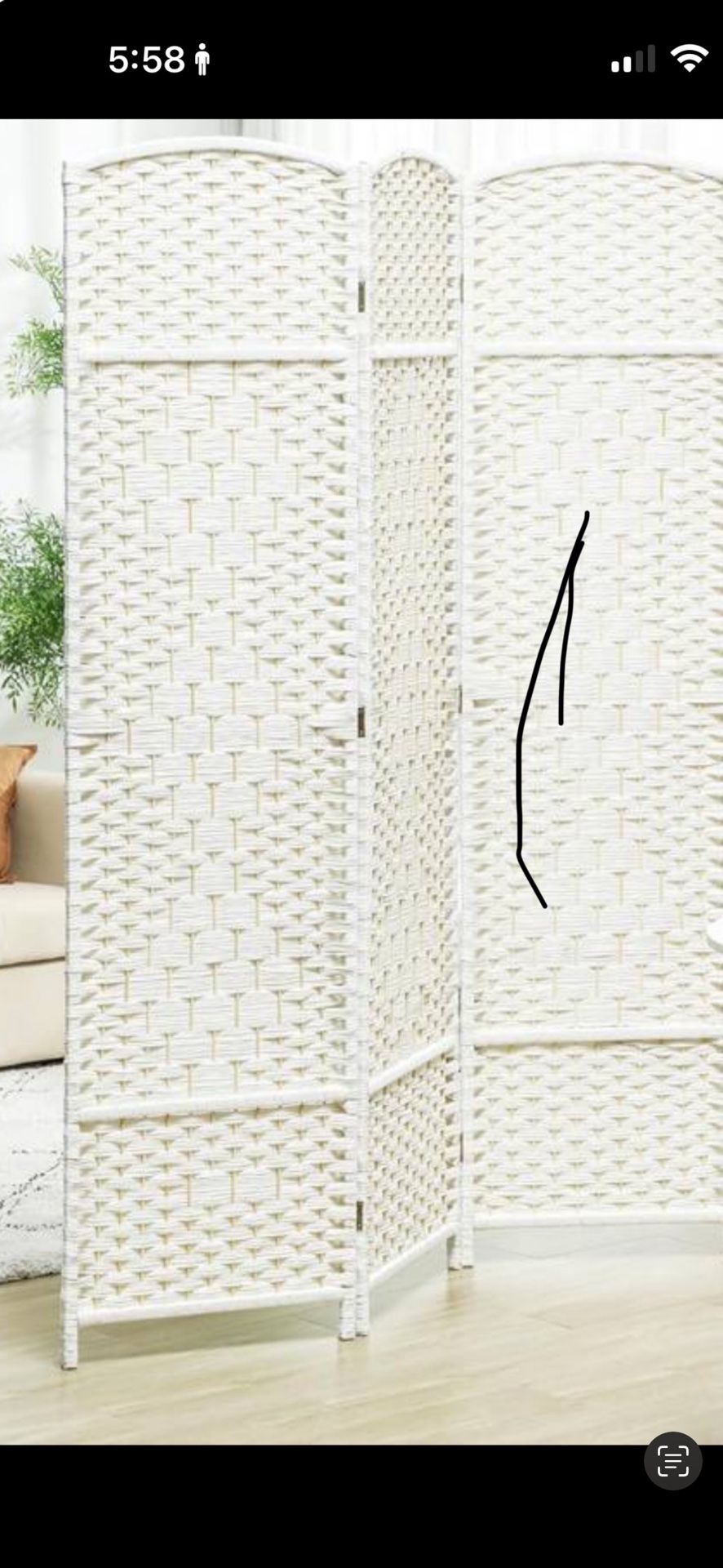 Homecom 3 Panel Room Divider White