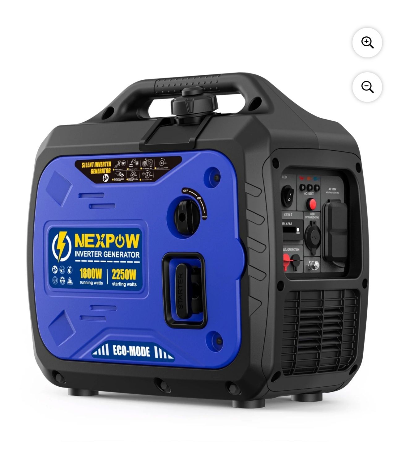 NEXPOW 2250W Portable Inverter Generator Gasoline Power Quiet Lightweight for Backup Home & Camping Eco Mode Feature Parallel Capability EPA Compl