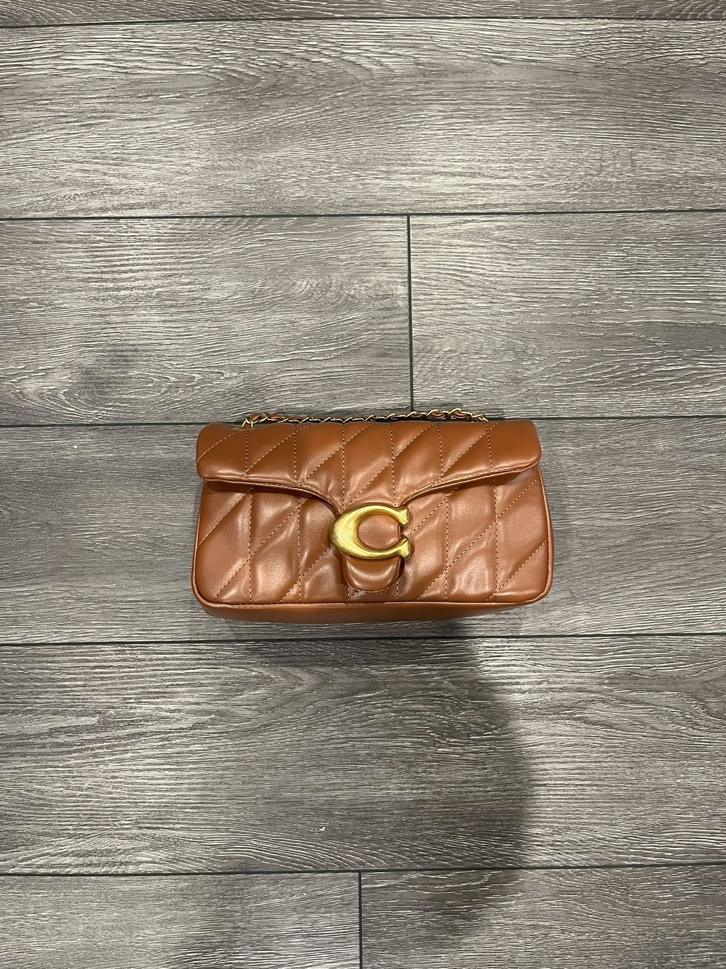 Coach Brown/Tan Quilted Tabby Chain Crossbody Bag