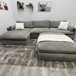 Gray Sectional Cloud Couch - Free Delivery 